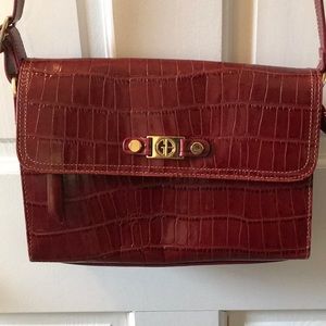 Giani Bernini Red Leather Alligator Crossbody